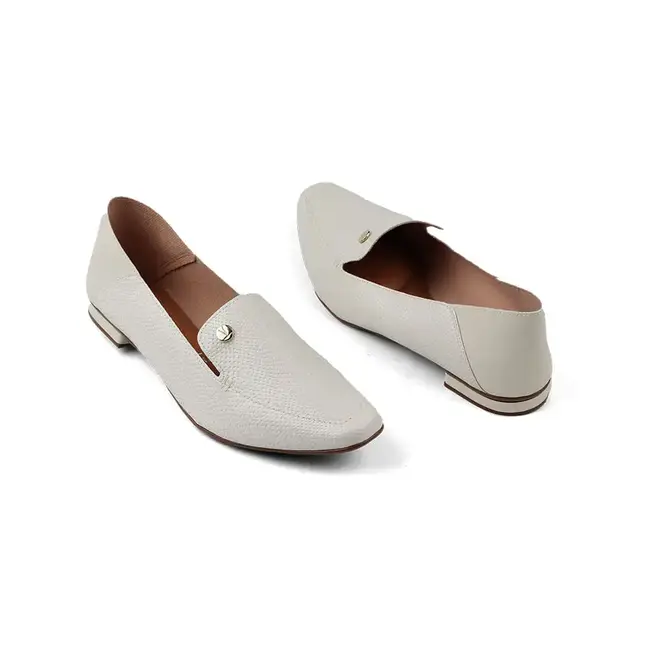 Sapato Mocassim Feminino Vizzano - Off White