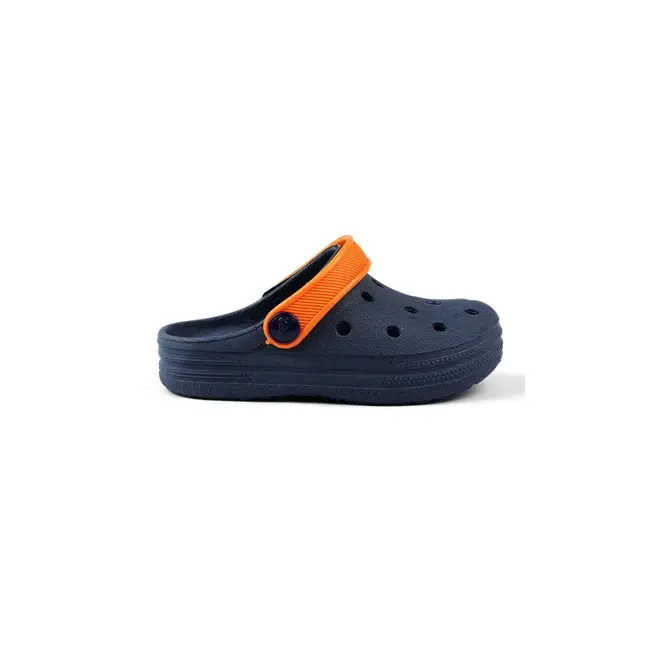 Babuche Infantil Menino Mar & Cor - Azul Marinho/Laranja