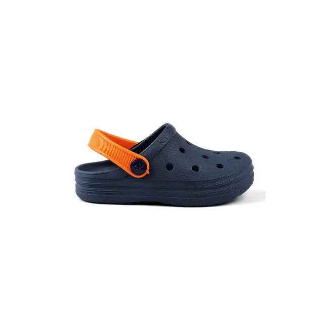 Babuche Infantil Menino Mar & Cor - Azul Marinho/Laranja