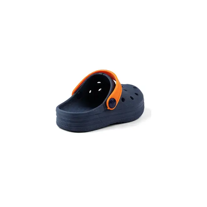 Babuche Infantil Menino Mar & Cor - Azul Marinho/Laranja