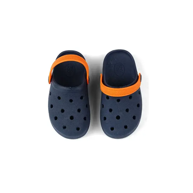 Babuche Infantil Menino Mar & Cor - Azul Marinho/Laranja