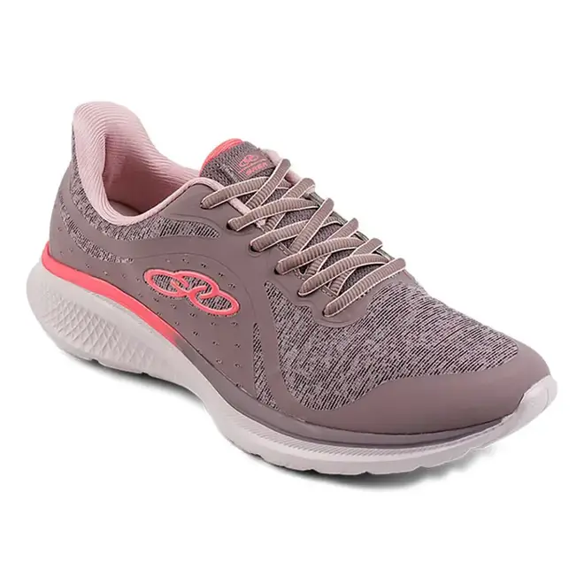 Tênis Esportivo Treino Olympikus Saga Cinza e Rosa Feminino