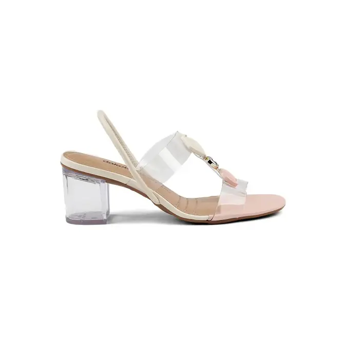 Sandália Dakota Salto Bloco Rosa e Branco Feminino