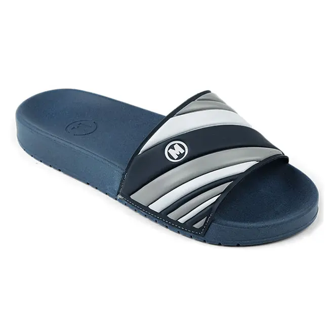 Chinelo Molekinho Slide Marinho e Cinza Infantil