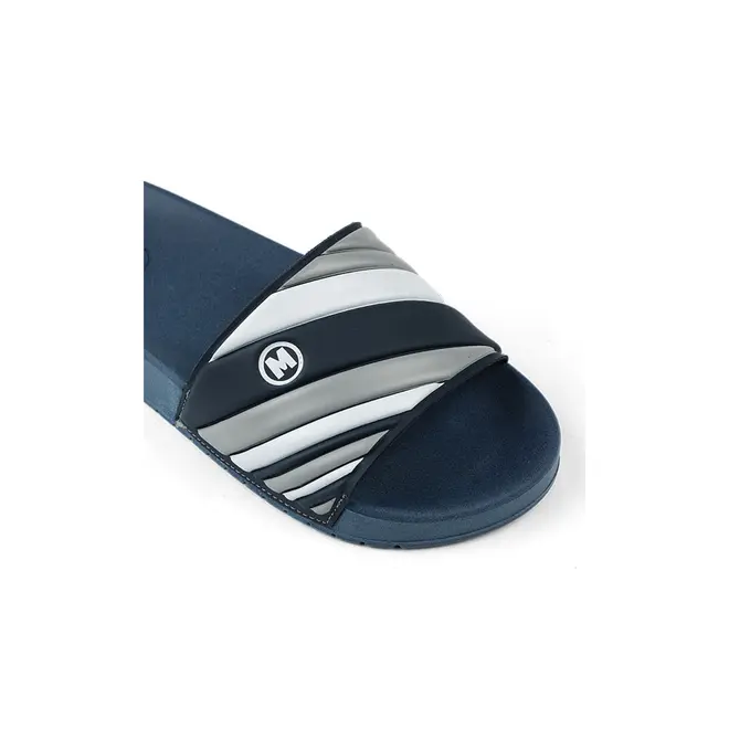 Chinelo Molekinho Slide Marinho e Cinza Infantil