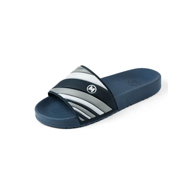 Chinelo Molekinho Slide Marinho e Cinza Infantil