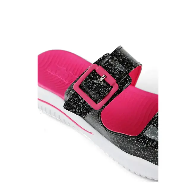 Tamanco Flatform Kidy Fashion Preto e Rosa Infantil