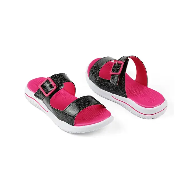 Tamanco Flatform Kidy Fashion Preto e Rosa Infantil