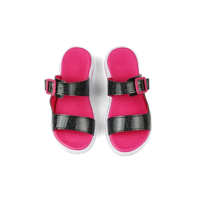 Tamanco Flatform Kidy Fashion Preto e Rosa Infantil
