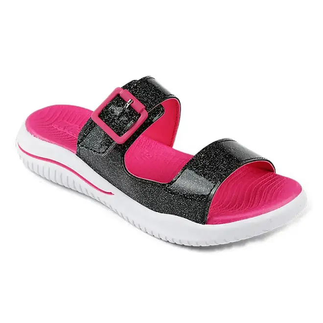 Tamanco Flatform Kidy Fashion Preto e Rosa Infantil