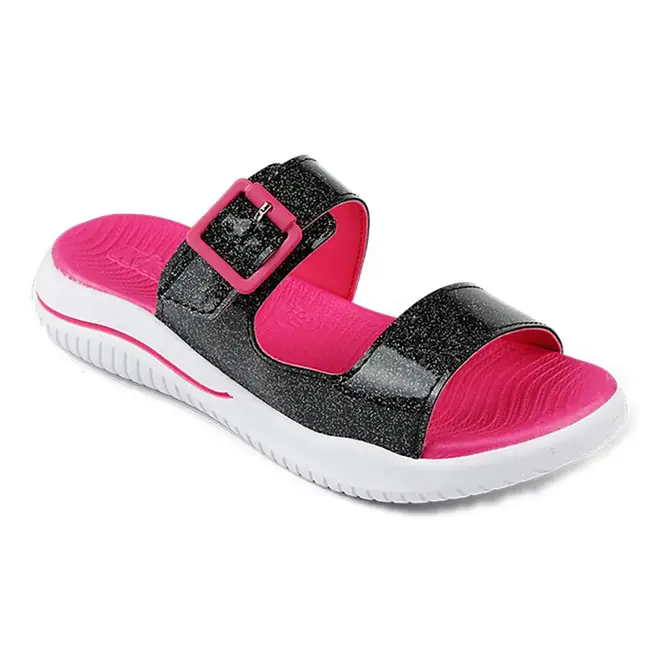 Tamanco Flatform Kidy Fashion Preto e Rosa Infantil