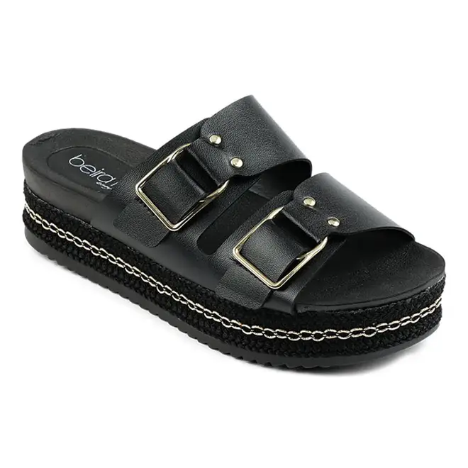 Tamanco Flatform Beira Rio 8378-617 - Preto