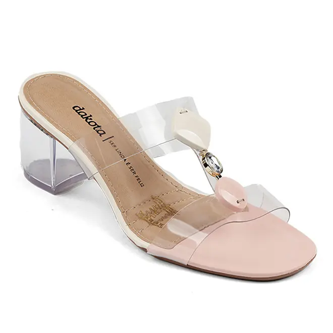 Tamanco Salto Médio Dakota Modern Bege Feminino