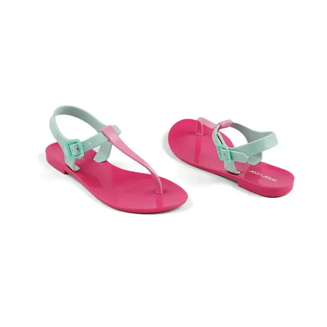 Sandália Mar & Cor Flat com Óculos Rosa Feminino