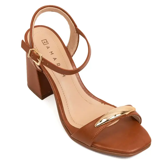 Sandália Salto Ramarim Toffee Feminino