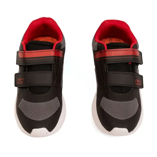 Tênis Kidy Ultra Flex Preto e Vermelho Menino