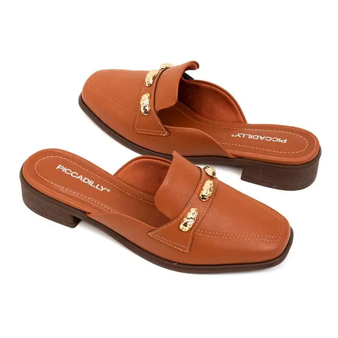 Tamanco Rasteira Piccadilly Ocre Feminino