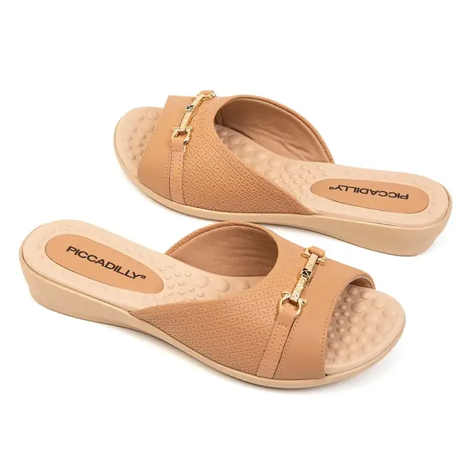 Tamanco Anabela Piccadilly Nude Feminino