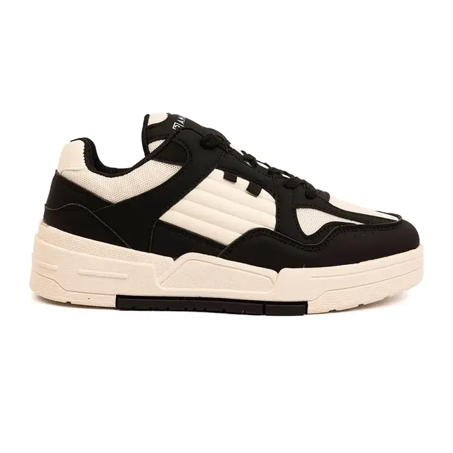 Tênis Casual Sola Caixa Ramarim Preto e Branco Feminino