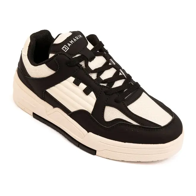 Tênis Casual Sola Caixa Ramarim Preto e Branco Feminino