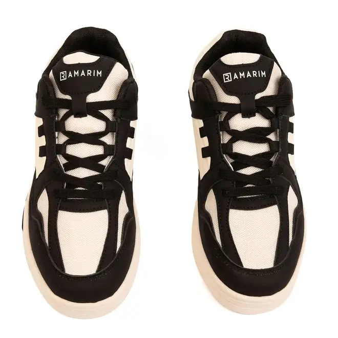 Tênis Casual Sola Caixa Ramarim Preto e Branco Feminino