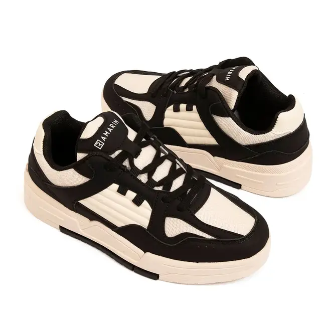 Tênis Casual Sola Caixa Ramarim Preto e Branco Feminino