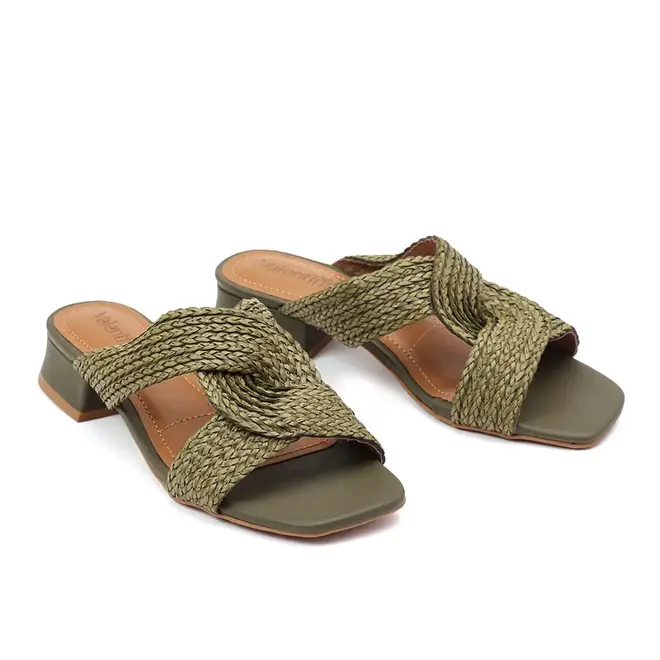 Tamanco Salto Valentina Olive Feminino