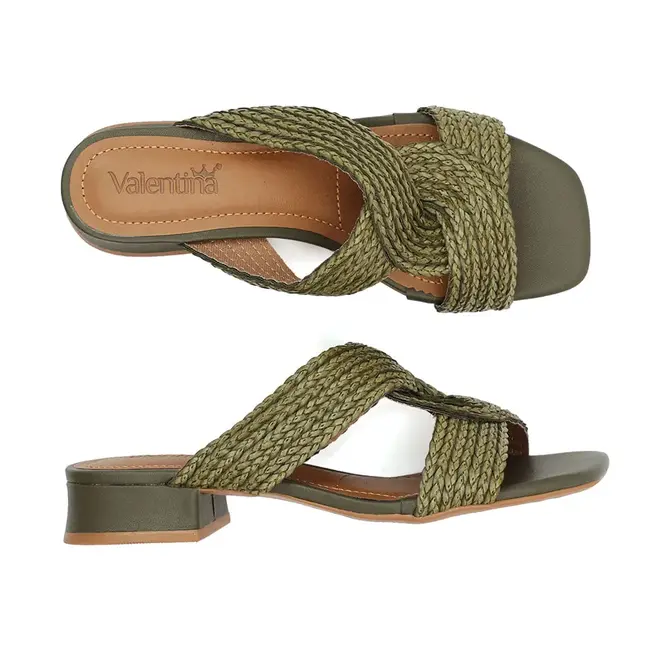 Tamanco Salto Valentina Olive Feminino