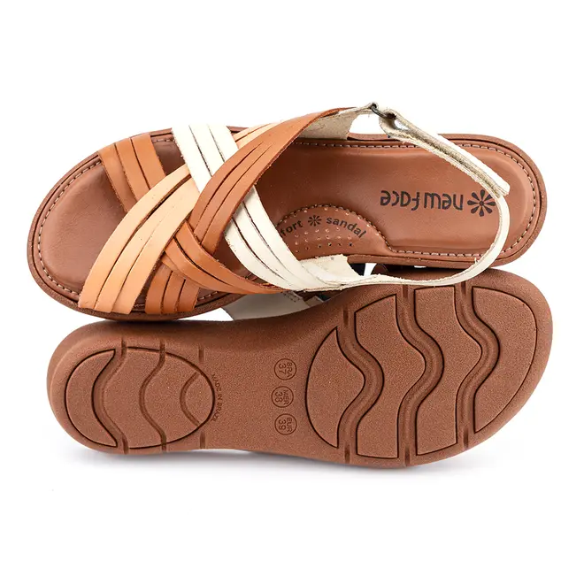 Rasteira Flatform New Face Mel New e Pessêgo Feminina
