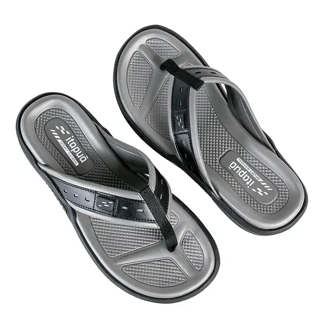 Chinelo Itapuã Grafite e Preto Masculino