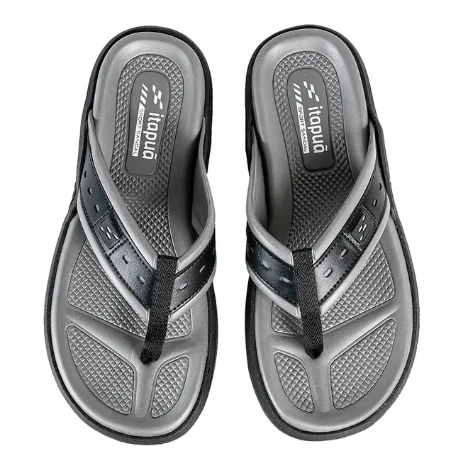 Chinelo Itapuã Grafite e Preto Masculino