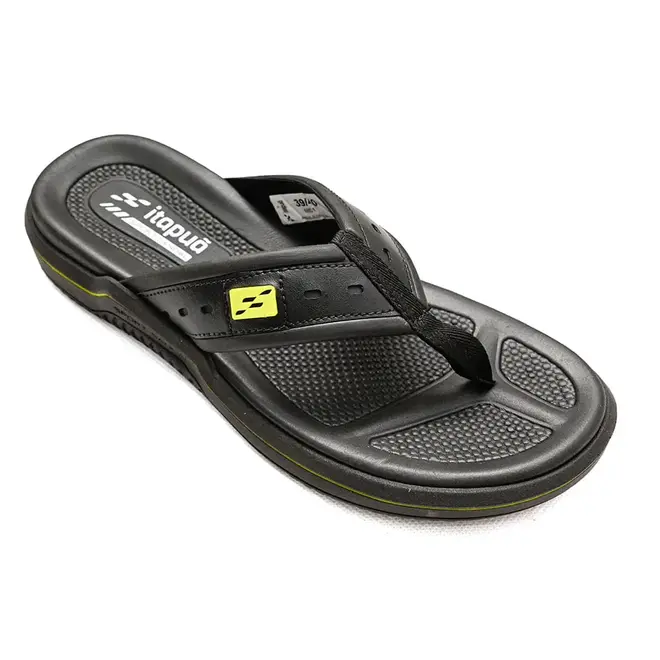 Chinelo Dedo Itapuã Preto e Verde Masculino