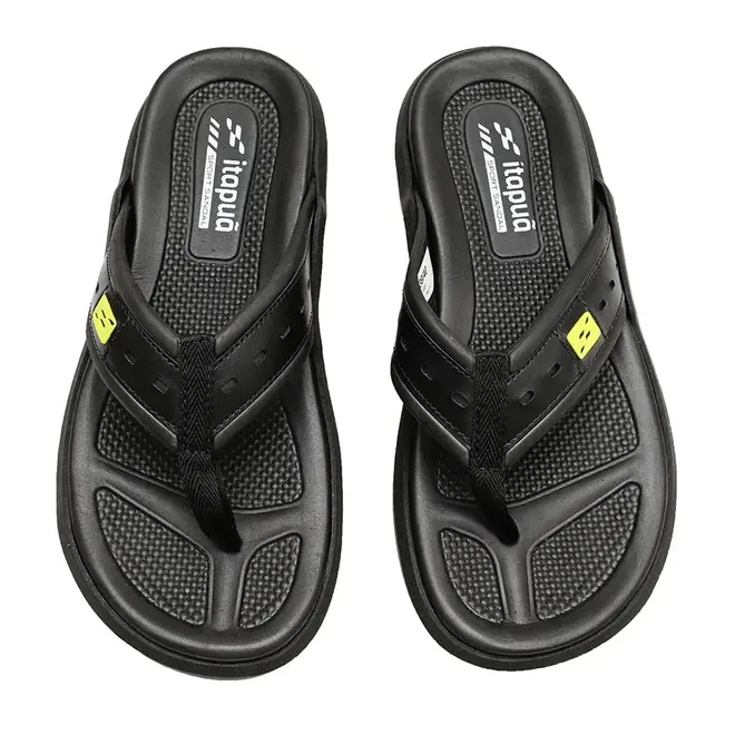 Chinelo Dedo Itapuã Preto e Verde Masculino