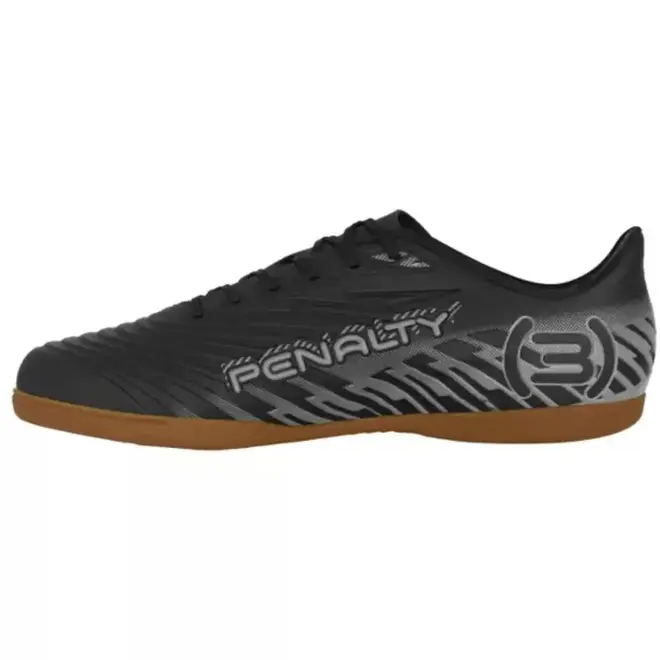Chuteira Indoor Penalty Bravo Preto e Chumbo Masculino