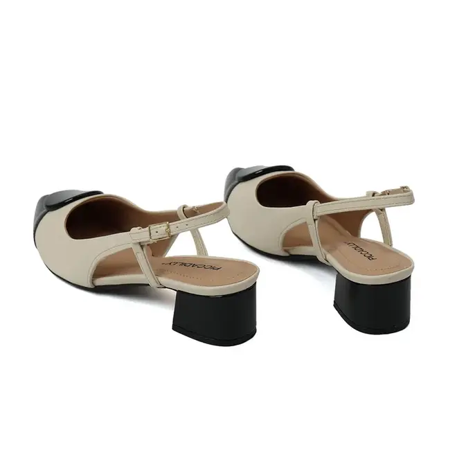 Sapato Chanel Piccadilly Branco Off e Preto Feminino