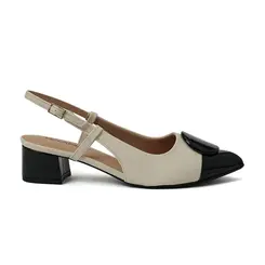 Sapato Chanel Piccadilly Branco Off e Preto Feminino