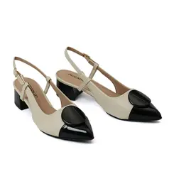 Sapato Chanel Piccadilly Branco Off e Preto Feminino