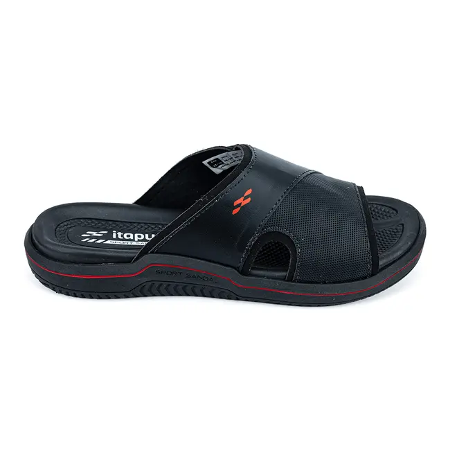 Chinelo Slide Itapuã Preto e Vermelho Masculino