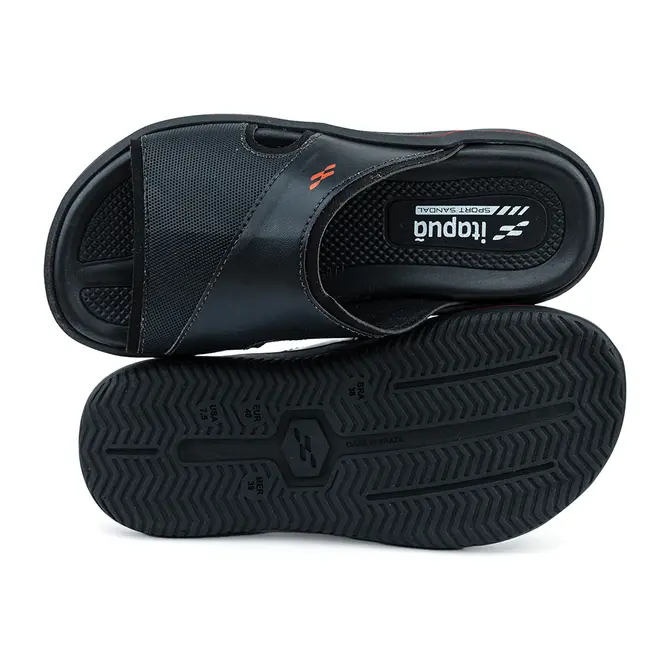 Chinelo Slide Itapuã Preto e Vermelho Masculino