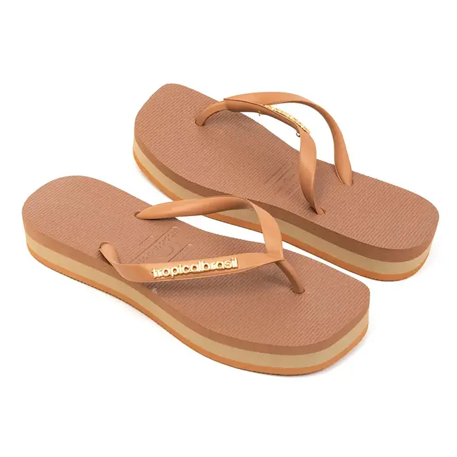 Chinelo Dedo Tropical Brasil Marrom Feminino