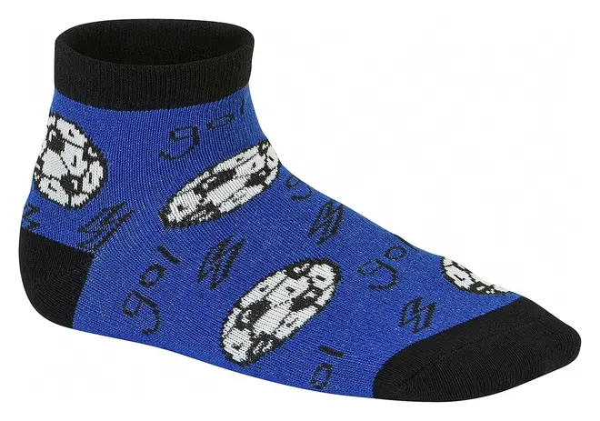 Meia Casual Molekinho Azul Preto e Branco Infantil Masculino
