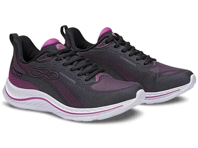 Tênis Esportivo Treino Olympikus Apolis Preto e Pink Feminino