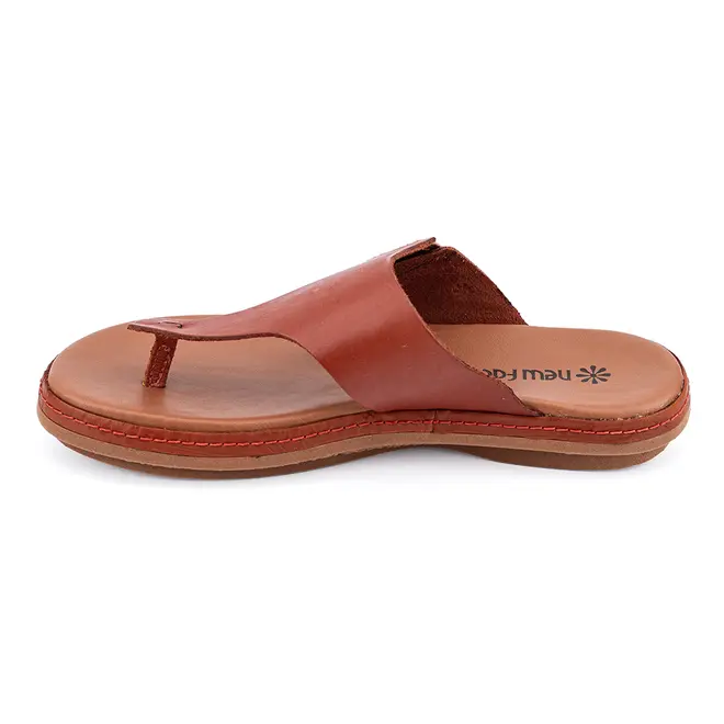 Rasteira Flatform New Face Damasco e Caramelo Feminina