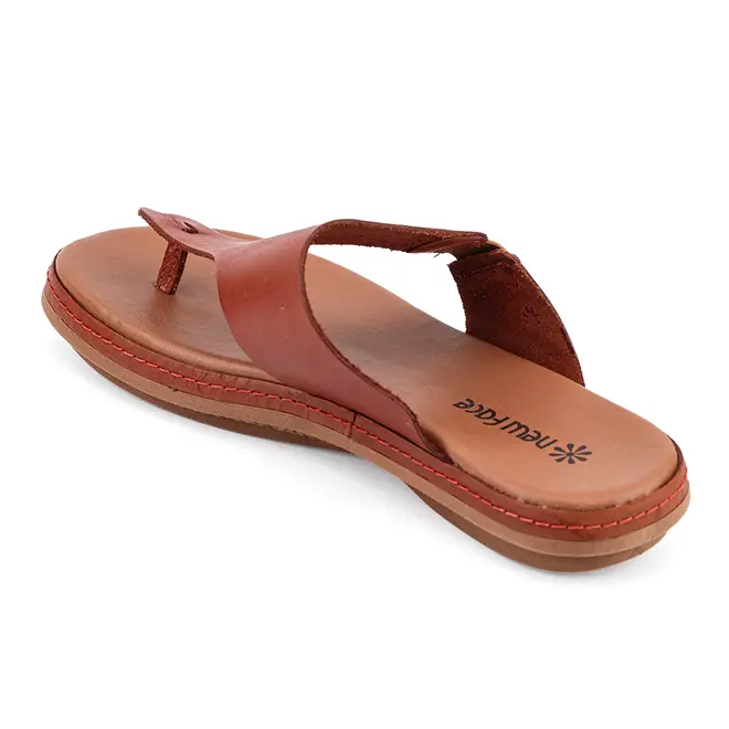 Rasteira Flatform New Face Damasco e Caramelo Feminina