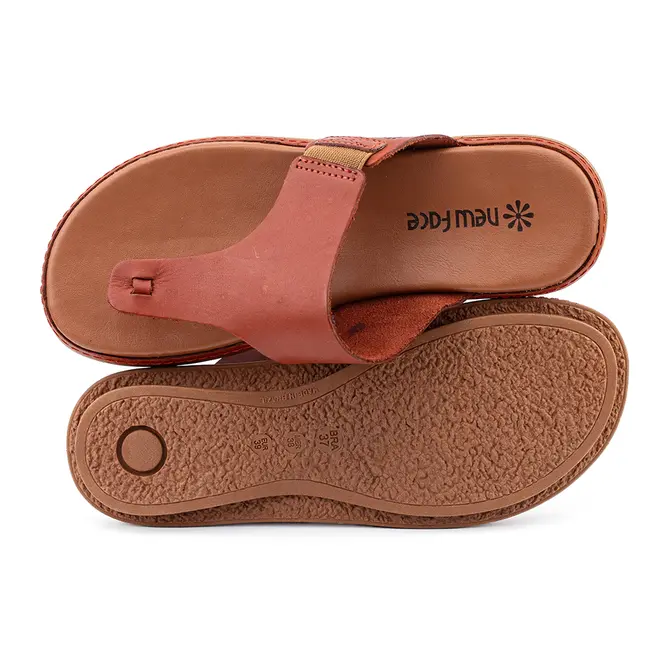 Rasteira Flatform New Face Damasco e Caramelo Feminina