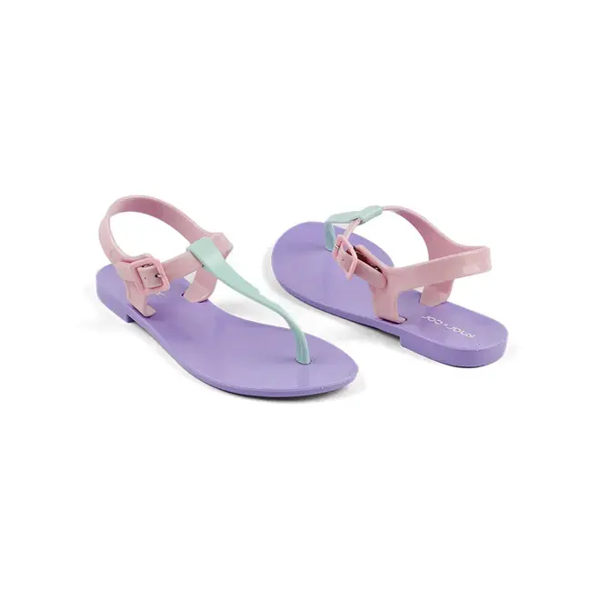 Sandália Mar & Cor Flat com Óculos Lilás e Rosa Feminino