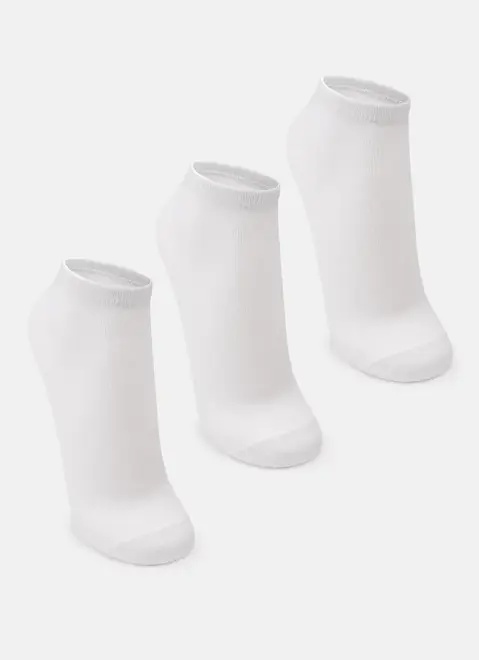 Meia Branca Tripack Puket Cano Curto Feminino
