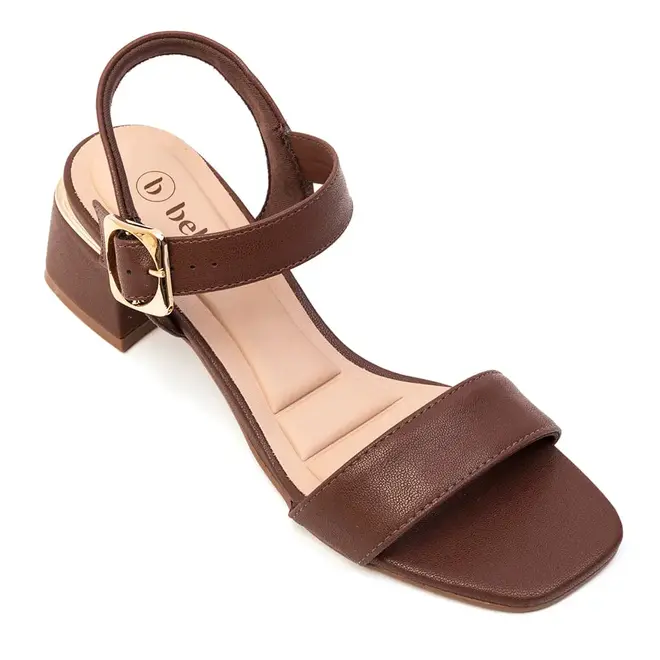 Sandália Salto Bebecê Chocolate Feminina