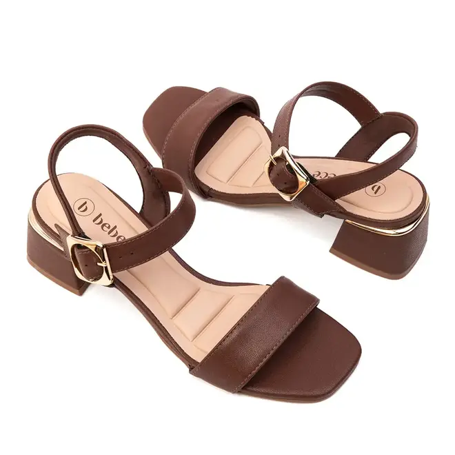 Sandália Salto Bebecê Chocolate Feminina