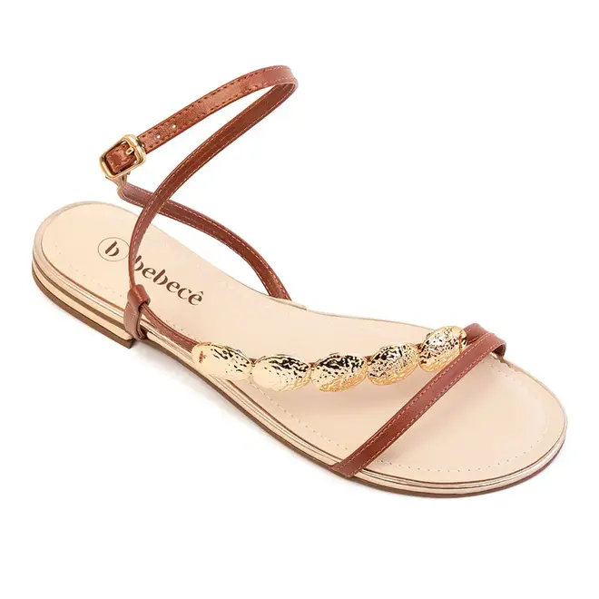 Sandália Rasteira Bebecê Pecan Feminina